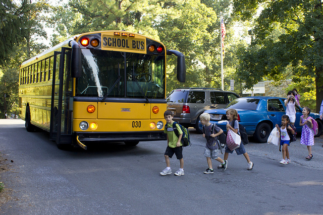 Second graders on the first day of school